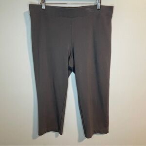 J. Jill Pure Jill Pima Flat Front Cropped Yoga Pants Stretch Comfort Grey L
